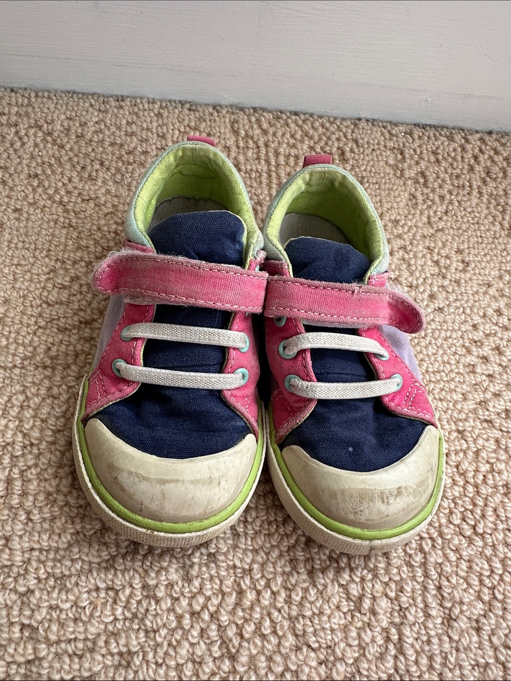 See Kai Run Navy, Pink and Lime Green Kids Sneakers